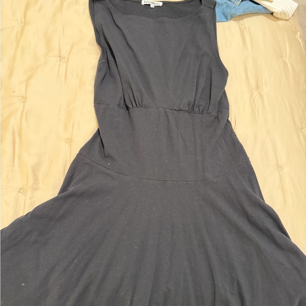 Reformation Black Sleeveless Midi Dress